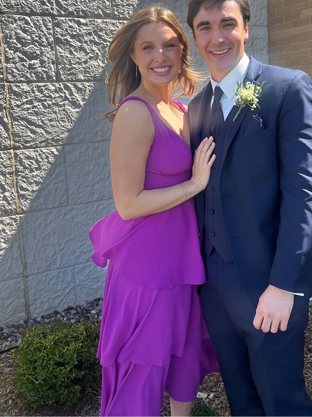 Lulu's Fuchsia V-Neck Cocktail Dress